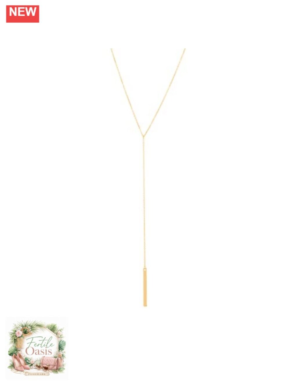 Handmade CZ Gold Plated Adjustable Lariat Y Necklace
